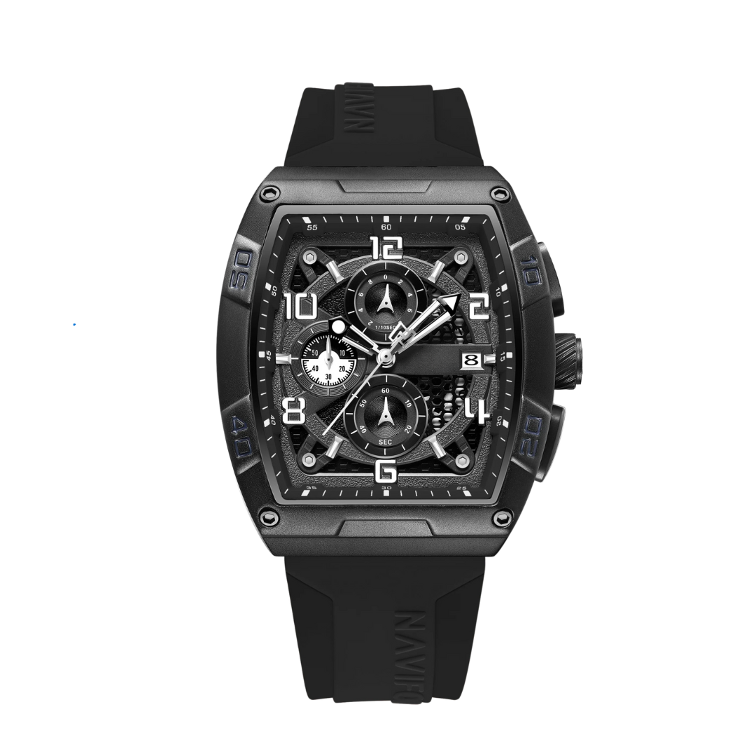 black skeleton watch