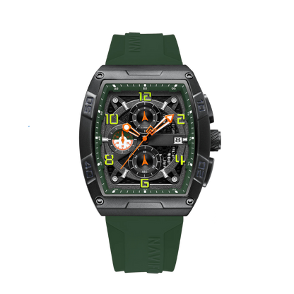 green skeleton watch