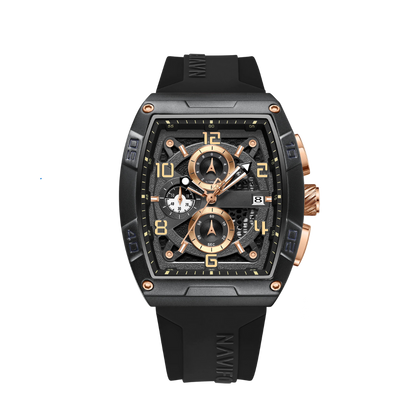 rose gold skeleton watch