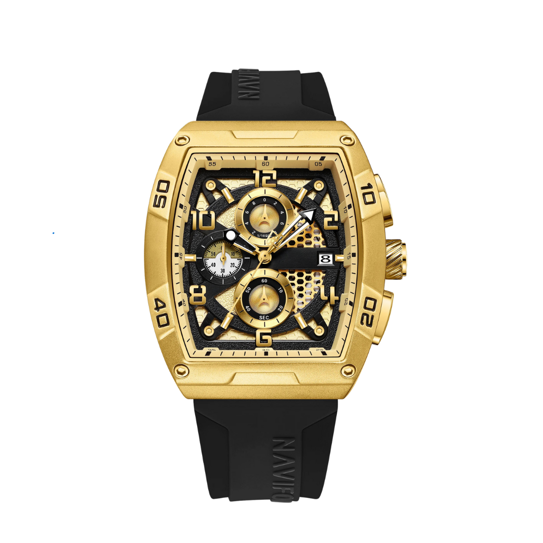 gold skeleton watch